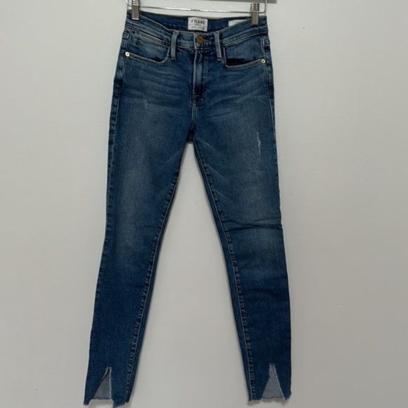 Frame Le High Skinny Split Hem Beckett Jeans Size 24 - Picture 2 of 11